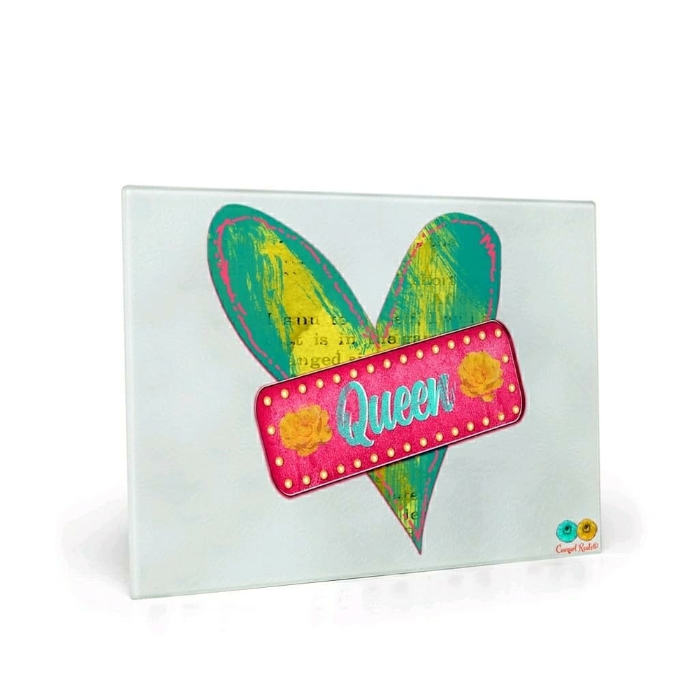 QUEEN OF HEART GLASS CUTTING BOARD CUSTOM